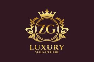modelo de logotipo de luxo real de letra zg inicial em arte vetorial para projetos de marca luxuosos e outras ilustrações vetoriais. vetor