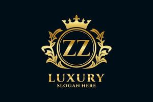 modelo de logotipo de luxo real de letra zz inicial em arte vetorial para projetos de marca de luxo e outras ilustrações vetoriais. vetor