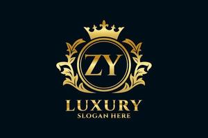 modelo de logotipo de luxo real inicial zy letter em arte vetorial para projetos de marca de luxo e outras ilustrações vetoriais. vetor