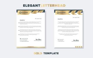 modelo de design de papel timbrado dourado de luxo moderno para estacionário para formato editável de corporação de negócios eps10 vetor