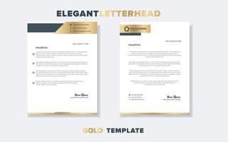 modelo de design de papel timbrado dourado de luxo para estacionário para formato editável de corporação de negócios vetor