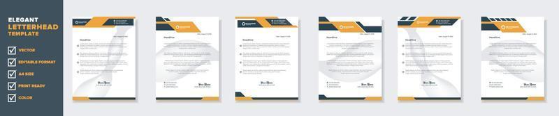 novo elegante moderno de modelo de papel timbrado para design estacionário para corporação de negócios com formato editável de cor amarela e azul eps10 para download vetor