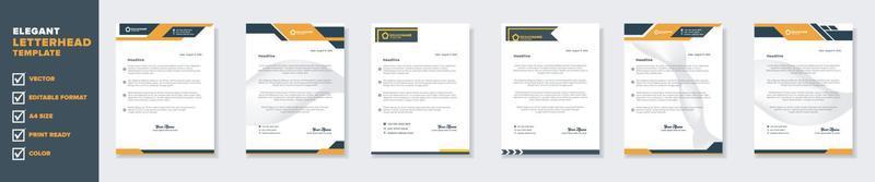 novo elegante moderno de modelo de papel timbrado para design estacionário para corporação de negócios com formato editável de cor amarela e azul eps10 para download vetor