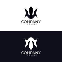 design de logotipo mw e modelos vetoriais premium vetor