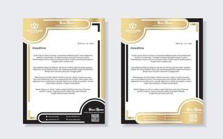modelo de design de papel timbrado de luxo dourado para design de papelaria da empresa vetor