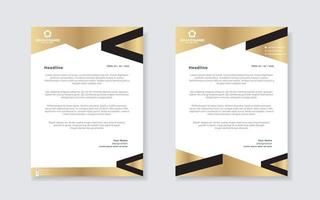 modelo de design de papel timbrado de luxo dourado para design de papelaria da empresa vetor