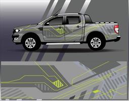 vetor de design de envoltório de carro. desenhos de kit de fundo de corrida de listras abstratas gráficas para aventura e libré de rali de carro de corrida de veículo de envoltório