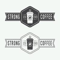 conjunto de logotipos, rótulos e emblemas de café vintage. ilustração vetorial vetor