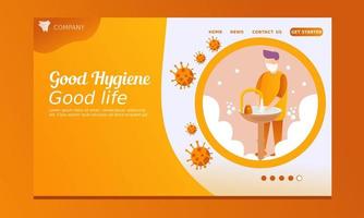 página de destino de boa higiene vetor