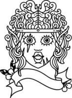 ilustração de rosto de personagem bárbaro elfo vetor