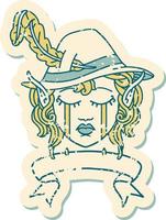 cara de personagem de bardo elfo chorando com ilustração de banner vetor