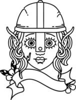 ilustração de rosto de personagem de lutador elfo vetor