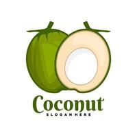 logotipo de coco. design de logotipo com vetor de ilustração de coco fresco. adequado para o logotipo da loja de coco fresco
