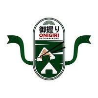 design de logotipo onigiri. logotipo onigiri de comida japonesa vetor