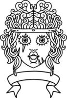 personagem humano bárbaro com ilustração de banner vetor