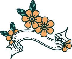 tatuagem com bandeira de uma flor vetor