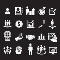 ícones de negócios, gestão e recursos humanos vetor