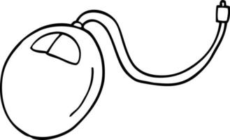 desenho de linha cartoon mouse de computador antigo vetor