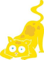 ilustração de cor lisa de gato vetor