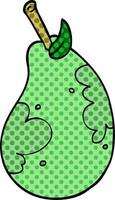 doodle de desenho animado pera fresca vetor