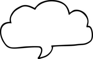 desenho de linha bolha de fala de nuvem de desenho animado vetor