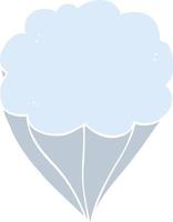 símbolo de nuvem de desenho animado de estilo de cor plana vetor