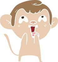 macaco de desenho animado de estilo de cor plana louco vetor