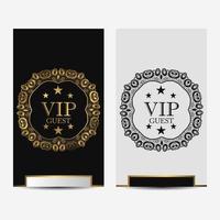cartões de luxo premium vip ornamentais em preto e branco vetor
