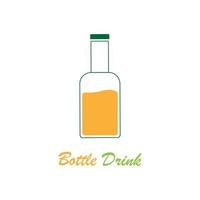 logotipo de bebida de garrafa fresca laranja vetor
