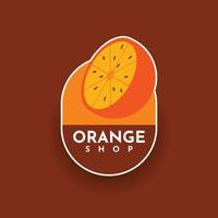 design de modelo de ilustração de logotipo de loja de suco de laranja vetor