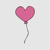 um balão em forma de coração vetor
