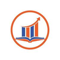 design de logotipo de livro de finanças. design de logotipo de educação de crescimento de negócios. vetor