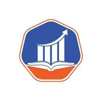 design de logotipo de livro de finanças. design de logotipo de educação de crescimento de negócios. vetor