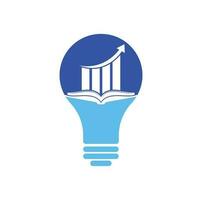 design de logotipo de conceito de forma de bulbo de livro de finanças. design de logotipo de educação de crescimento de negócios. vetor