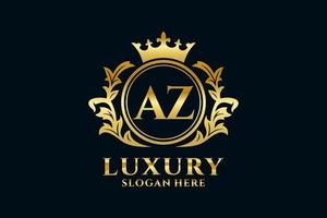 modelo de logotipo de luxo real inicial az letter em arte vetorial para projetos de marca luxuosos e outras ilustrações vetoriais. vetor