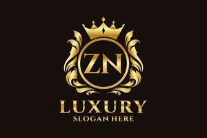 modelo de logotipo de luxo real inicial da carta zn em arte vetorial para projetos de marca luxuosos e outras ilustrações vetoriais. vetor