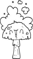 cogumelo dos desenhos animados com nuvem de rastro vetor