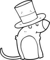 rato de desenho animado com chapéu de natal vetor
