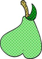 doodle de desenho animado pera saudável vetor