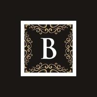letra b quadro logotipo de luxo monograma vetor