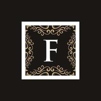 letra f quadro logotipo de monograma de luxo vetor