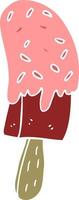 picolé de sorvete de desenho animado estilo de cor plana vetor