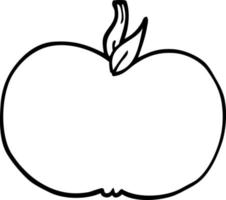 desenho de linha desenho animado maçã suculenta vetor