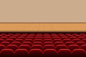 sala de teatro com linhas de come e palco vazio vetor