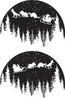 passeio de trenó de dinossauro, cena de natal, papai noel, feriado de natal, arquivo de ilustração vetorial vetor