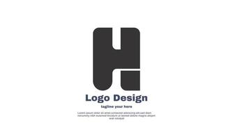 logotipo de negócios exclusivo da empresa h design plano de cor preta isolado em vetor