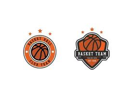 modelo de design de logotipo de equipe de emblema de basquete.