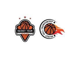 modelo de design de logotipo de equipe de emblema de basquete.