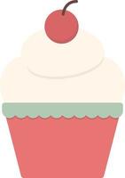 ícone de cupcake, ilustração plana vetor
