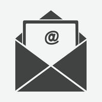 ícone de e-mail isolado no fundo branco. vetor